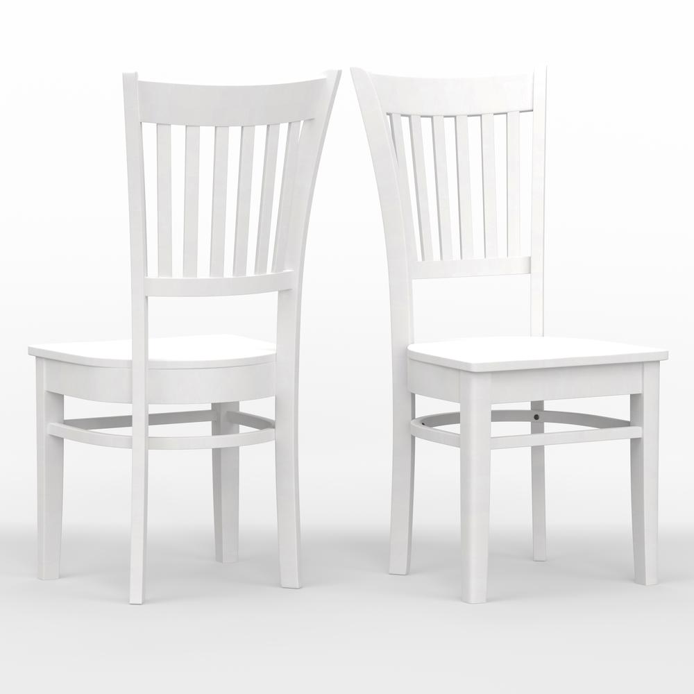 3PC Dining Set - 42" Rnd Pedestal Table + Spindle Chairs -Wht. Picture 6