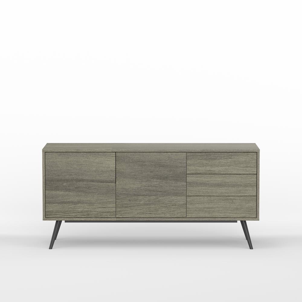 Atlas 59" Mid-Century Modern TV Console in Dark Taupe. Picture 1