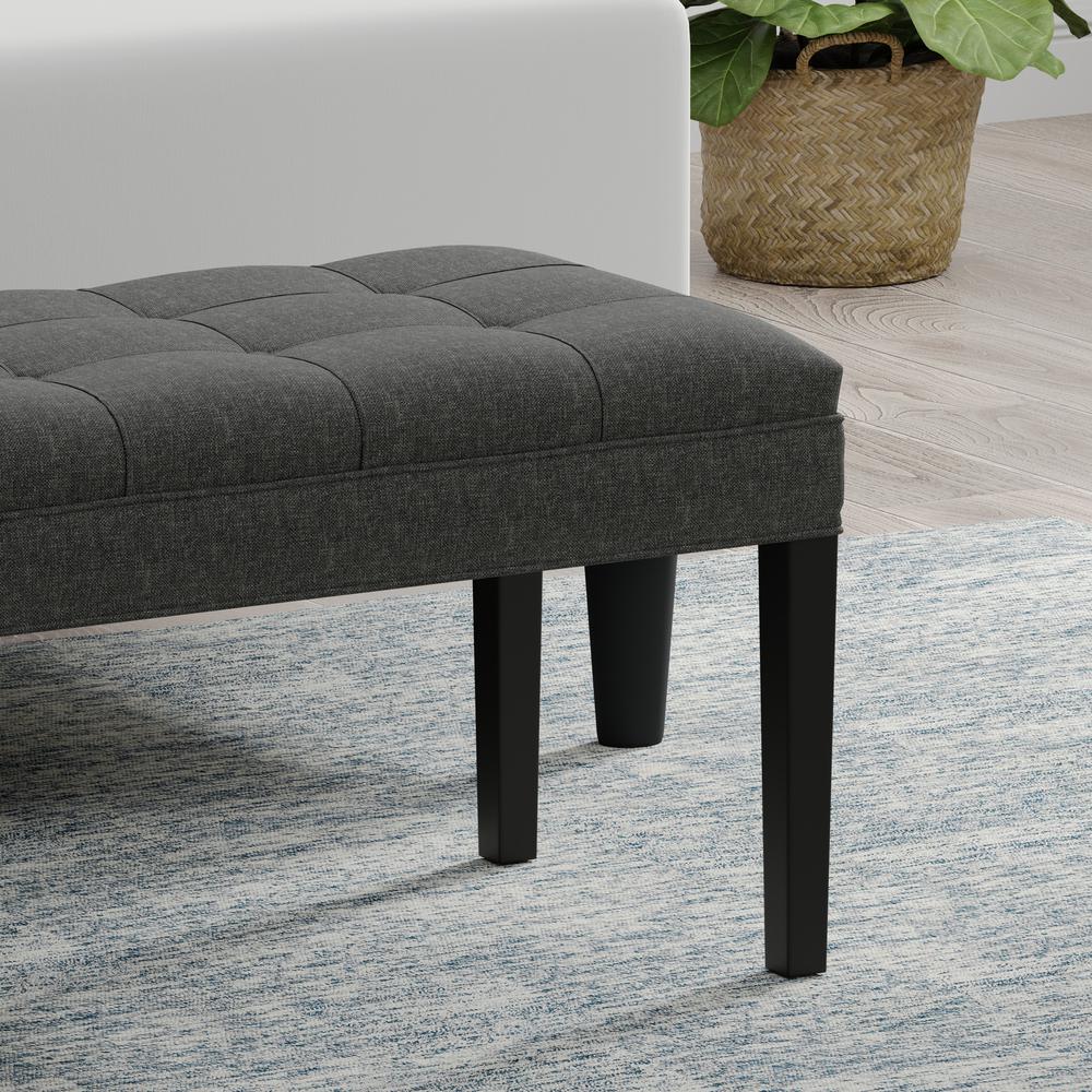 46.5" Upholstered Bench - Dark Grey. Picture 2