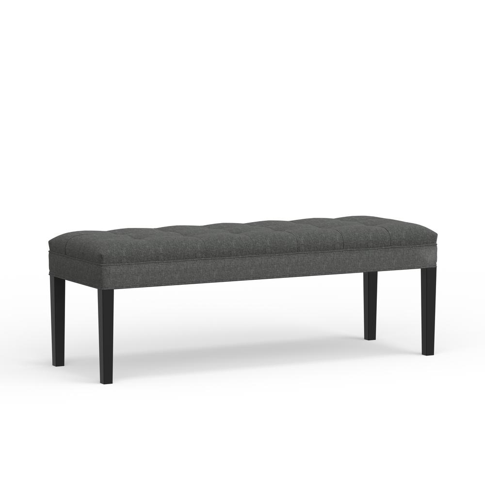 46.5" Upholstered Bench - Dark Grey. Picture 3