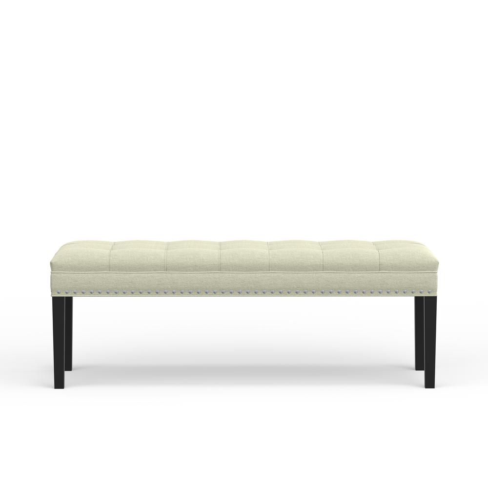 46.5" Upholstered Bench w/ Nailhead Trim - Beige. Picture 4