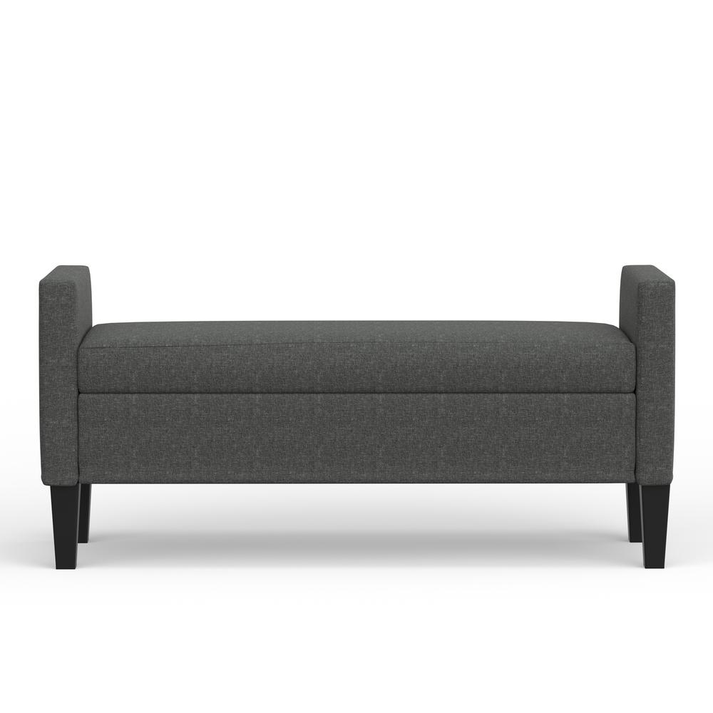 52" Upholstered Storage Bench - Dark Grey. Picture 6