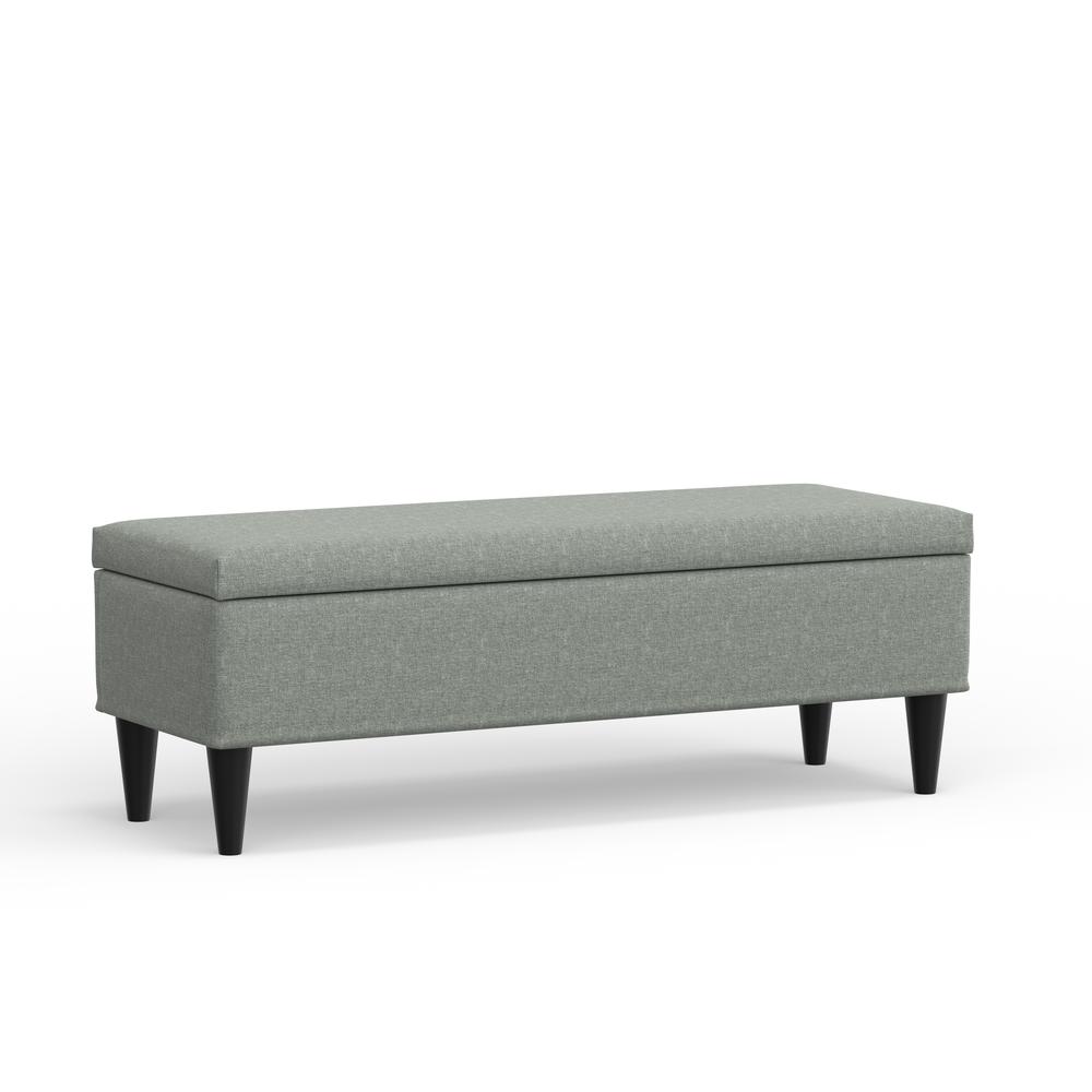 46.5" Upholstered Storage Bench - Light Grey. Picture 5