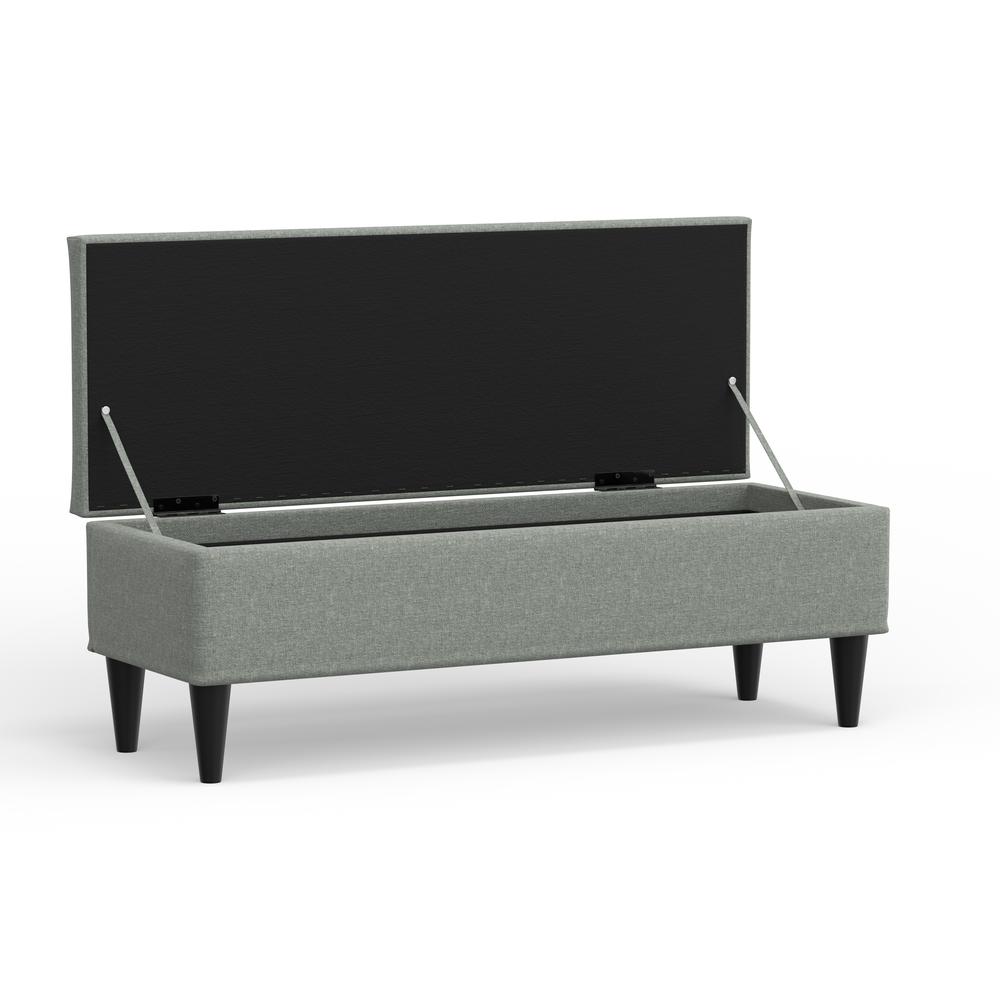46.5" Upholstered Storage Bench - Light Grey. Picture 6
