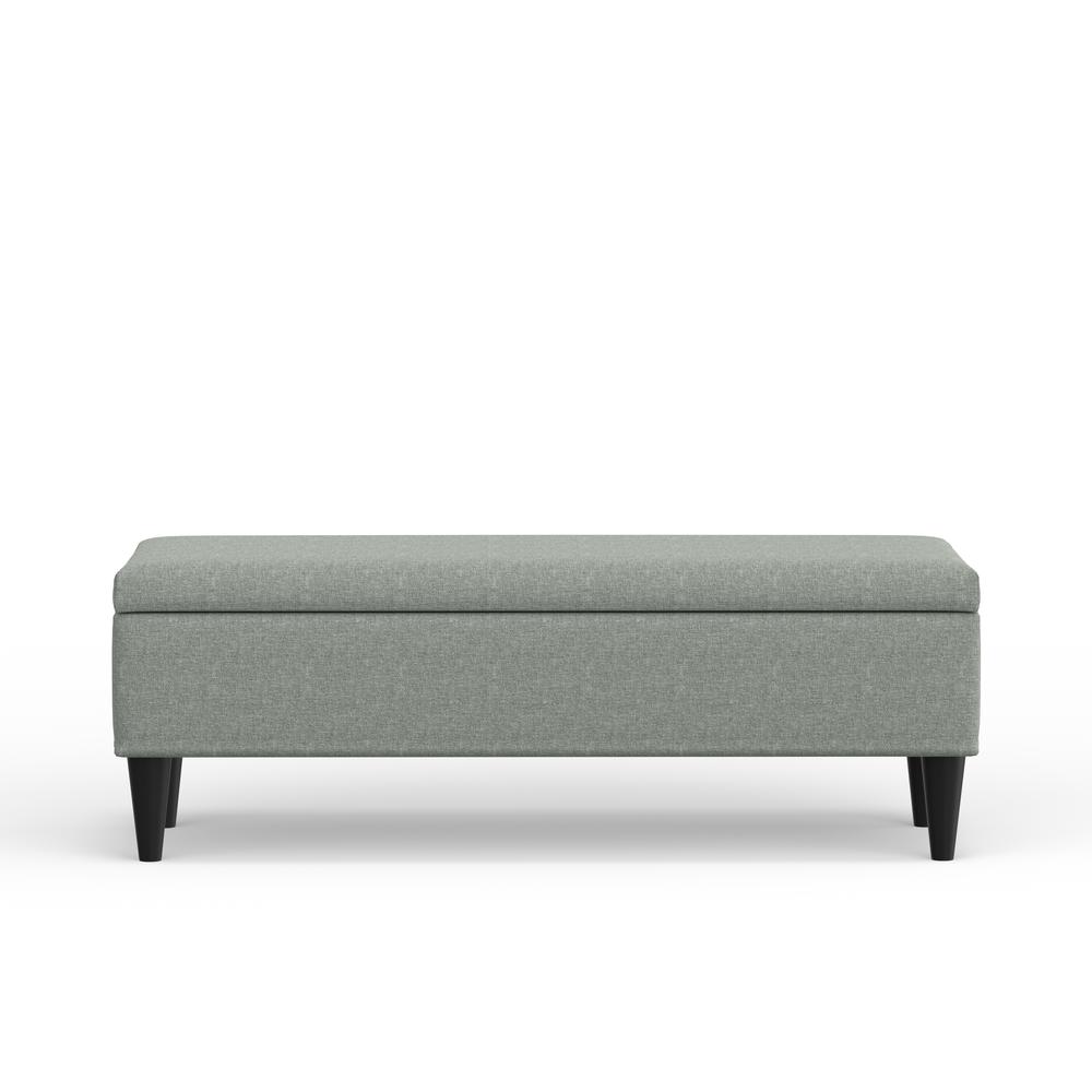 46.5" Upholstered Storage Bench - Light Grey. Picture 7