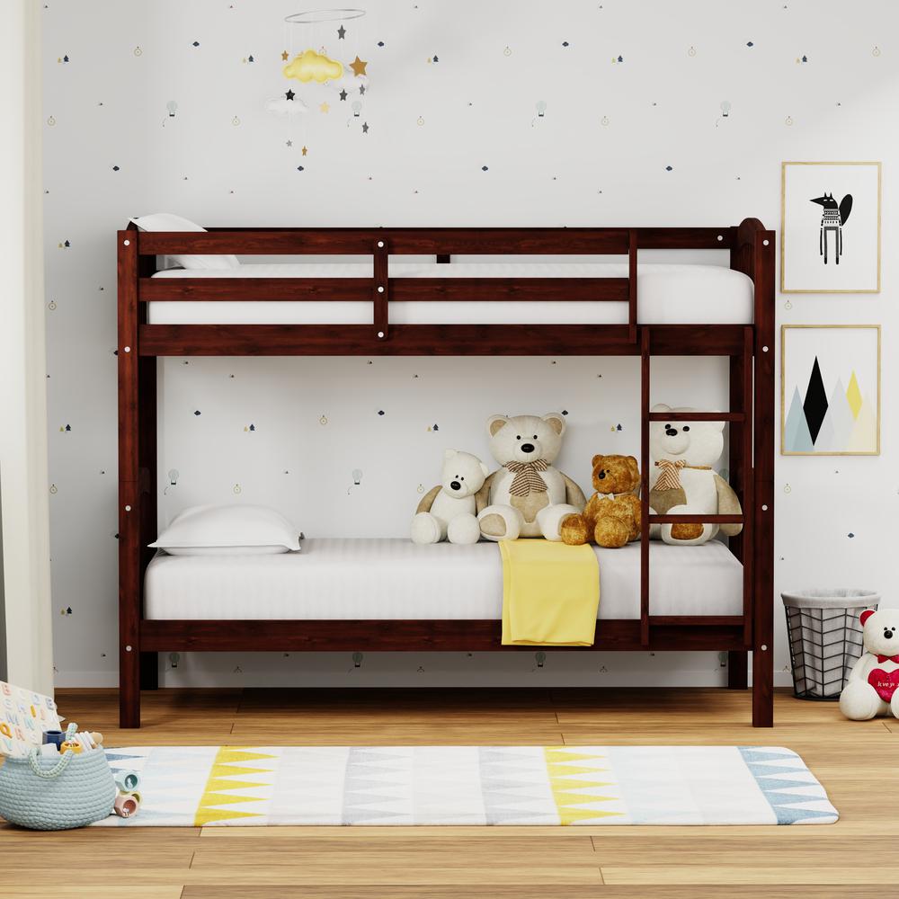 Arca Wood Twin/Twin Bunk Bed - Espresso. Picture 1