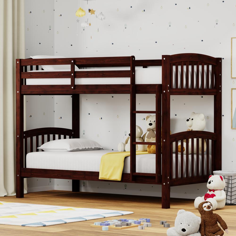 Arca Wood Twin/Twin Bunk Bed - Espresso. Picture 2