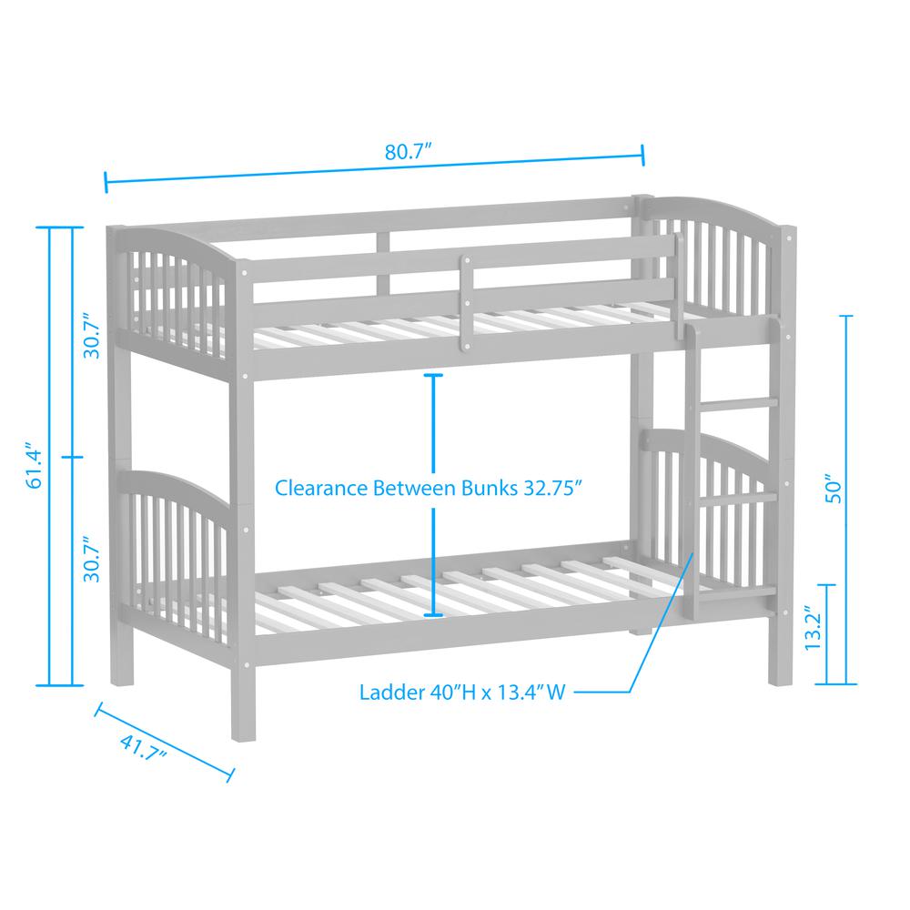 Arca Wood Twin/Twin Bunk Bed - Espresso. Picture 6