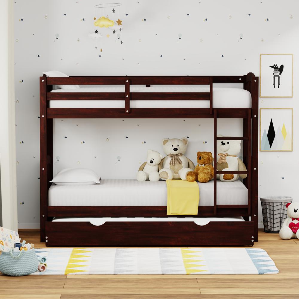 Arca Wood Twin/Twin Bunk Bed & Trundle - Espresso. Picture 2