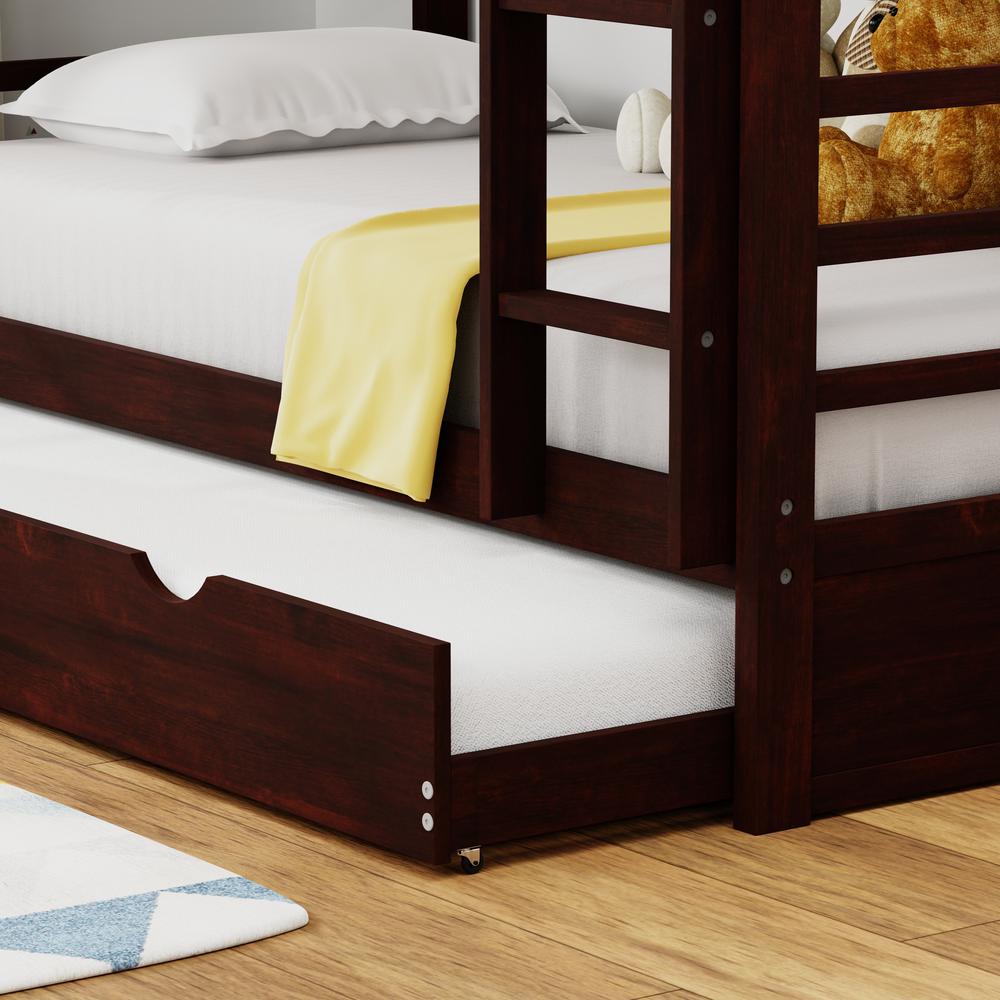 Arca Wood Twin/Twin Bunk Bed & Trundle - Espresso. Picture 6