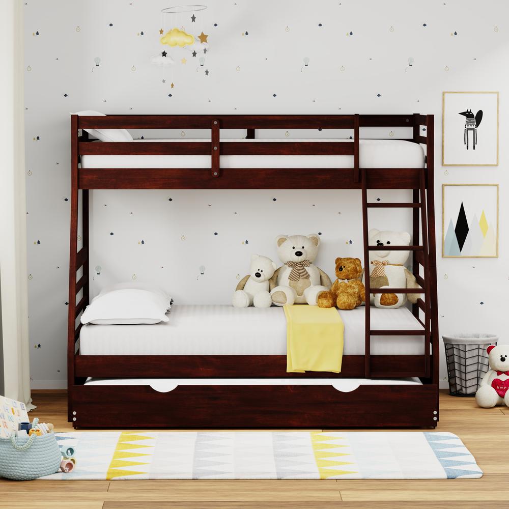 Plana Wood Twin/Full Bunk Bed & Trundle - Espresso. Picture 2
