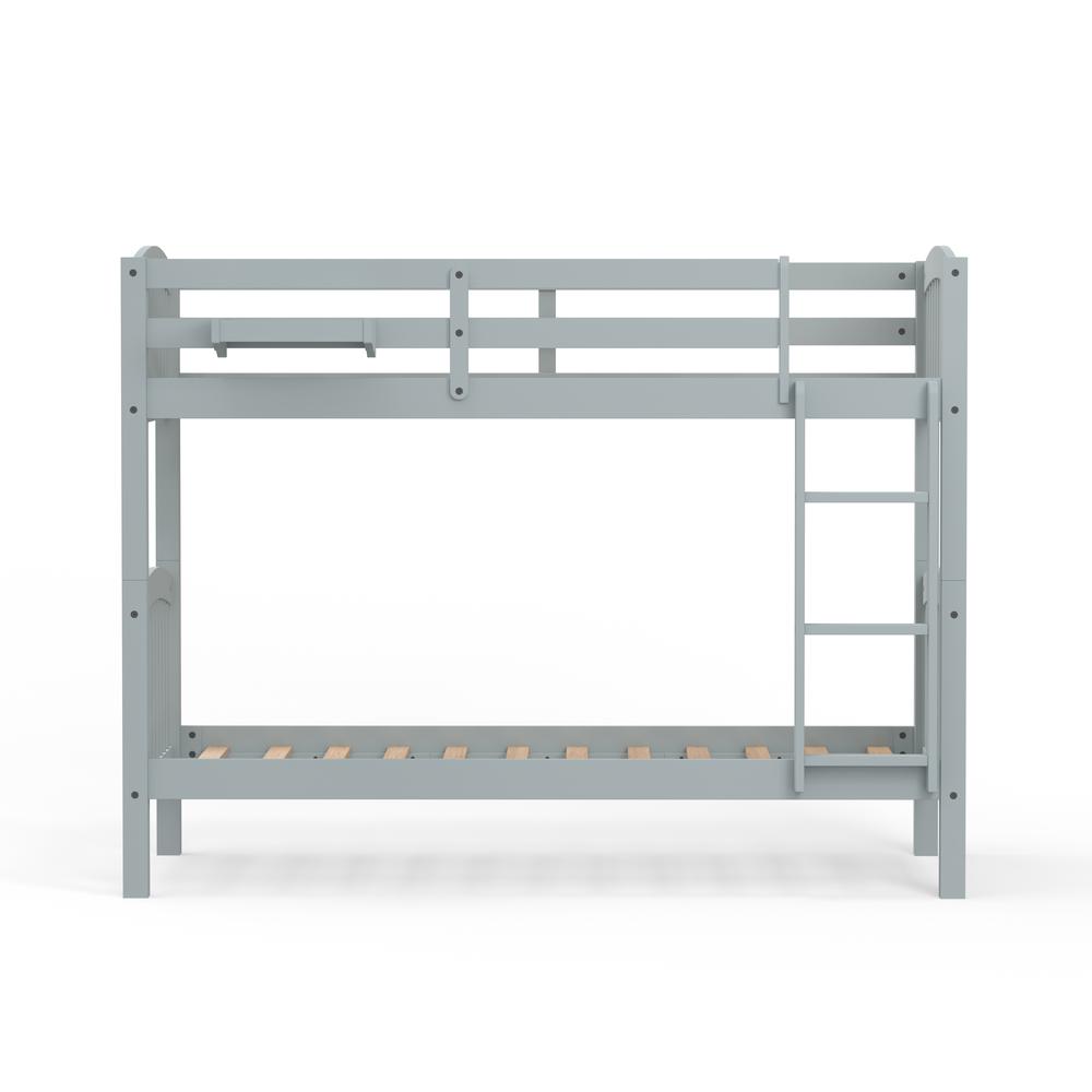 Arca Wood Twin/Twin Bunk Bed & Hanging Nightstand - Light Grey. Picture 5