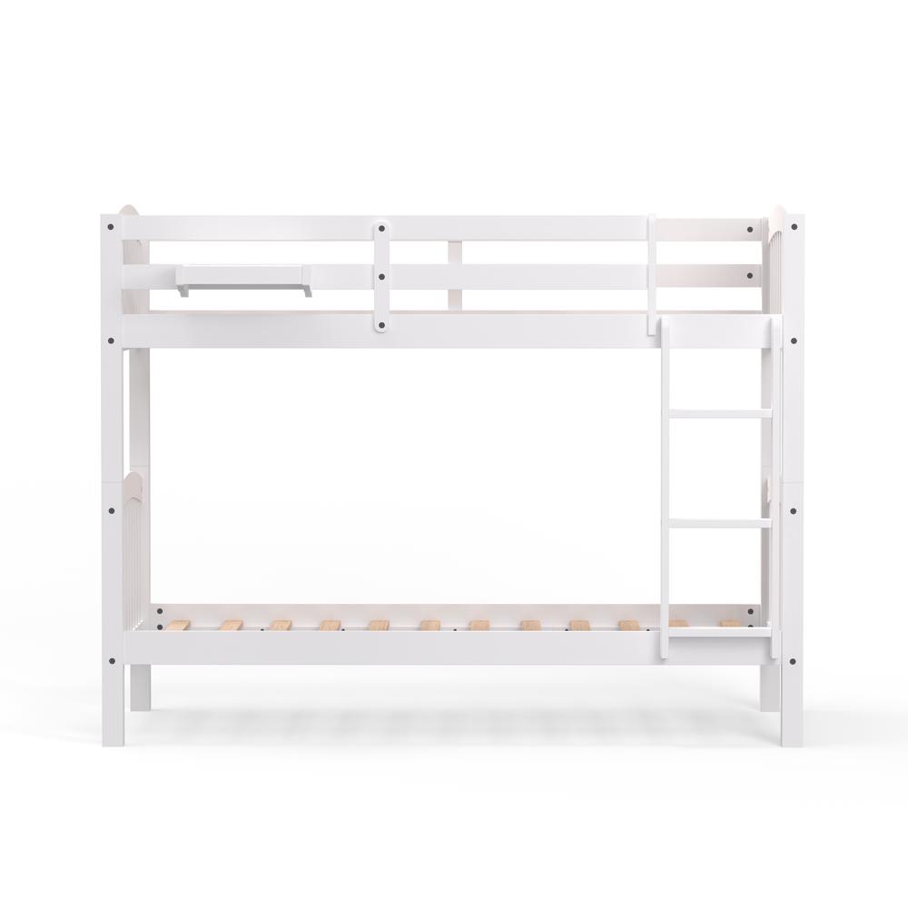 Arca Wood Twin/Twin Bunk Bed & Hanging Nightstand - White. Picture 5