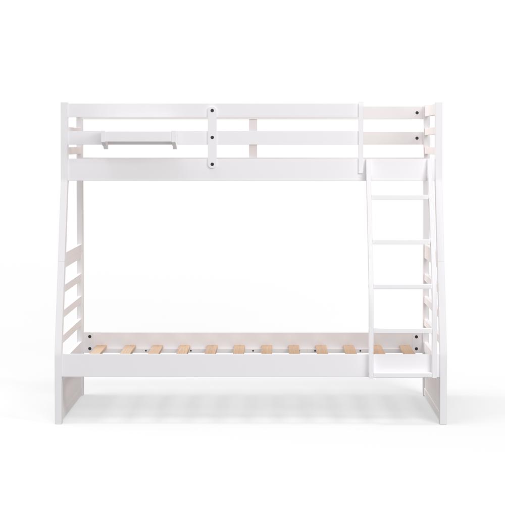 Plana Wood Twin/Full Bunk Bed & Hanging Nightstand - White. Picture 5