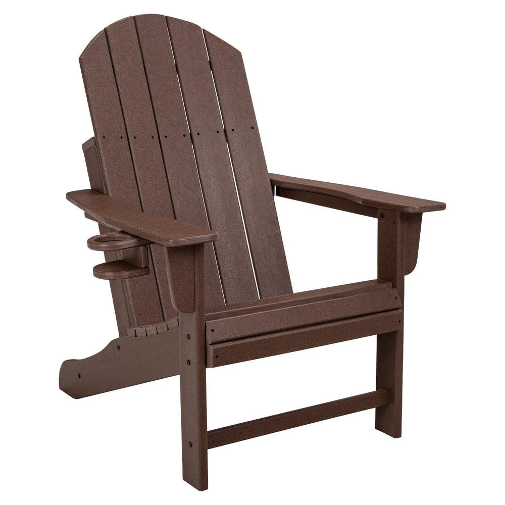 Durapatio Heavy-Duty Adirondack Patio Chair Brown. Picture 1