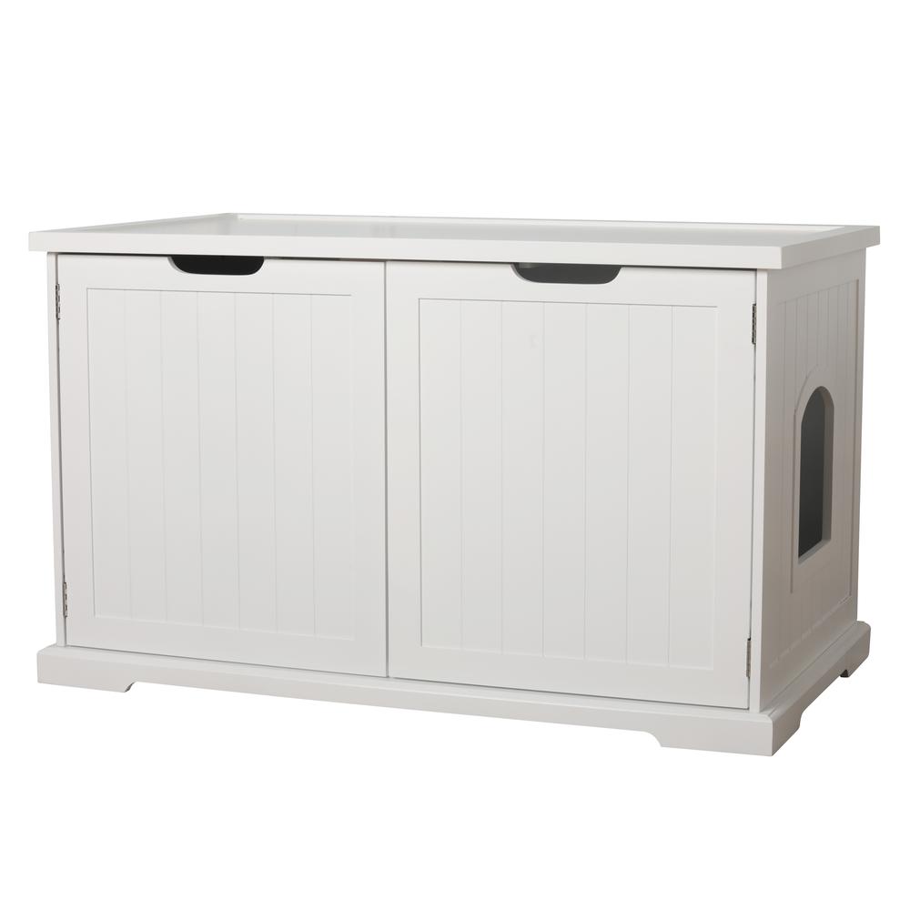 Cat Washroom Bench, White. Picture 1