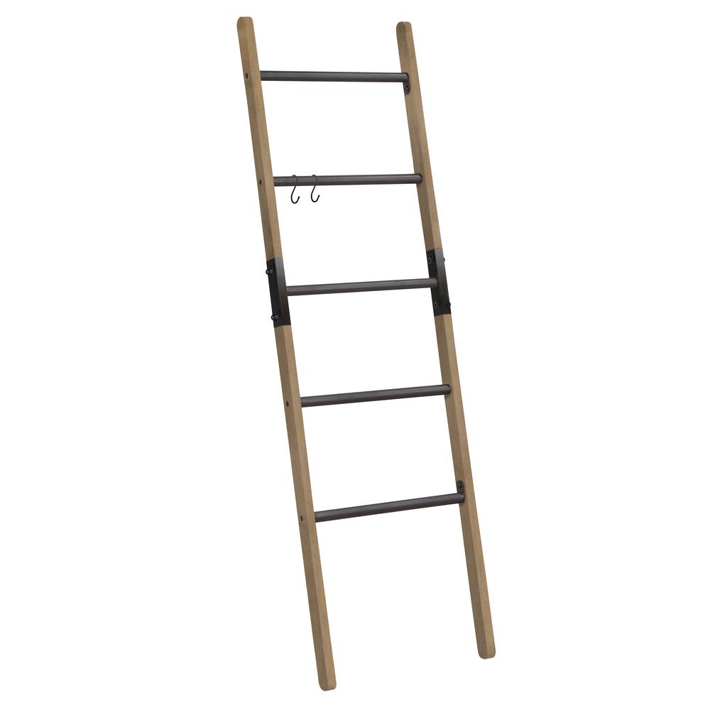 60″ Solid Wood & Steel Blanket Ladder. Picture 1