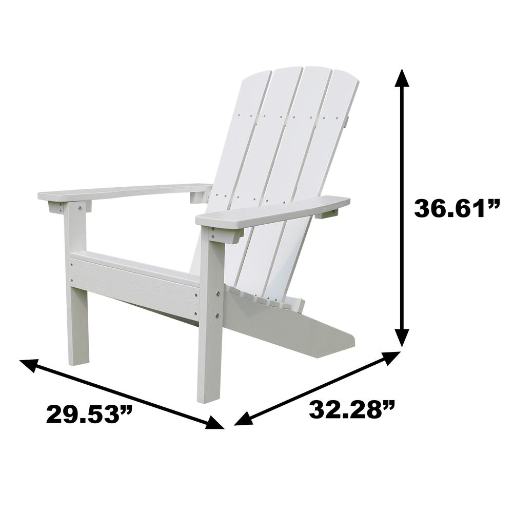Lakeside Faux Wood Adirondack Chair, White. Picture 2
