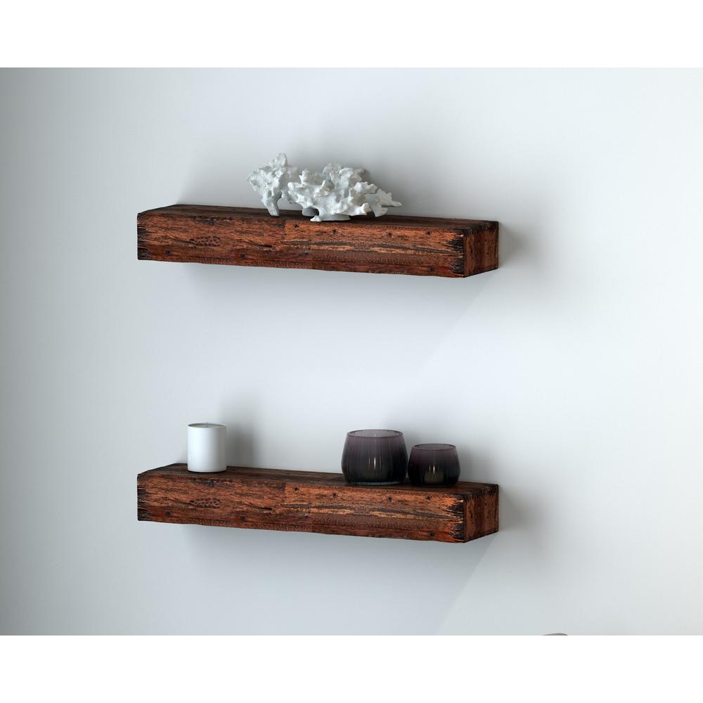 48” Distressed Floating Shelves (2 Pcs). Picture 1