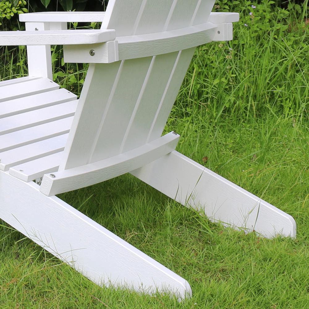 Lakeside Faux Wood Adirondack Chair, White. Picture 5