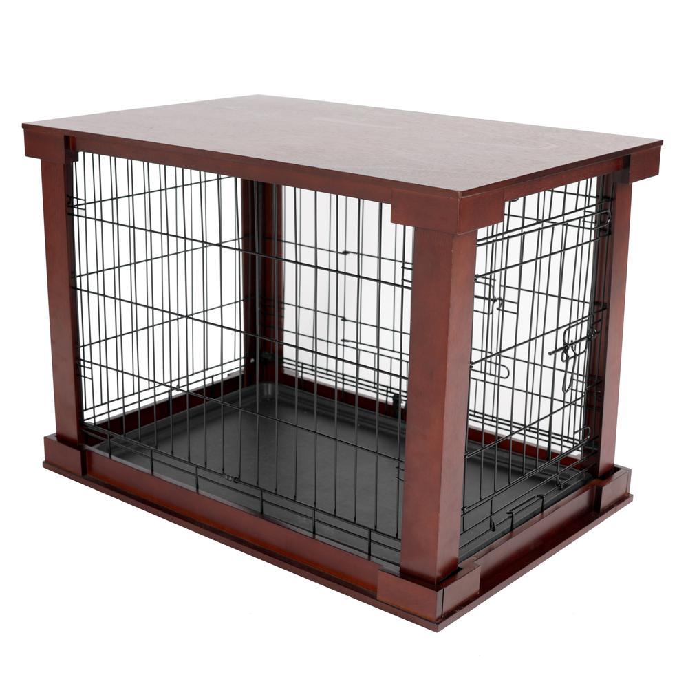 Cage with Crate Cover, Mahogany, Large. Picture 1