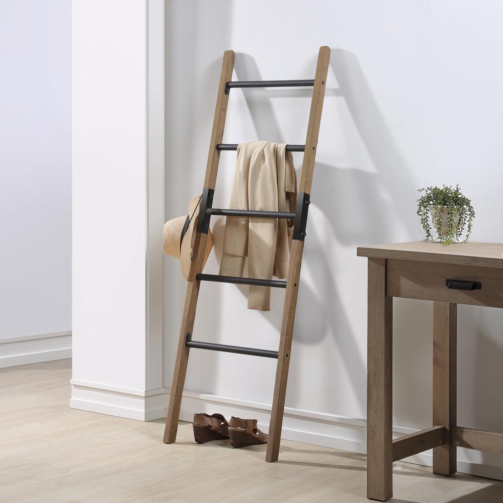 60″ Solid Wood & Steel Blanket Ladder. Picture 4