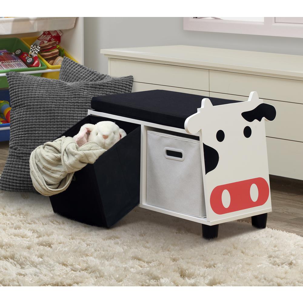 Children’s Cow Storage Bench With Cushion. Picture 4