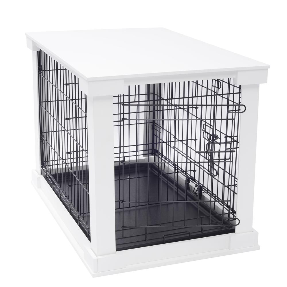 Cage with Crate Cover, White, Medium. Picture 1