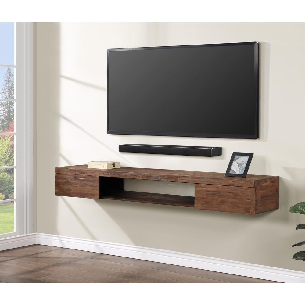 71in. Distressed Floating Media Console. Picture 4