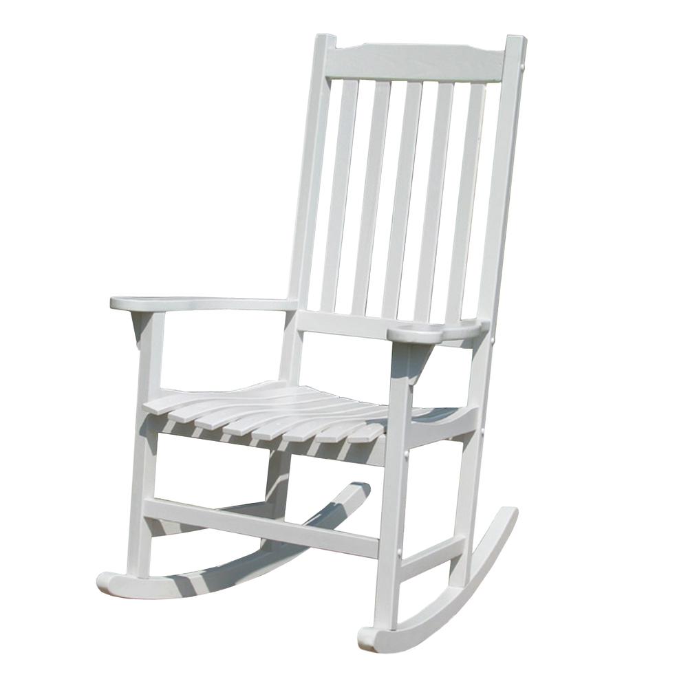 Traditional Rocking Chair, White Painted. Picture 1