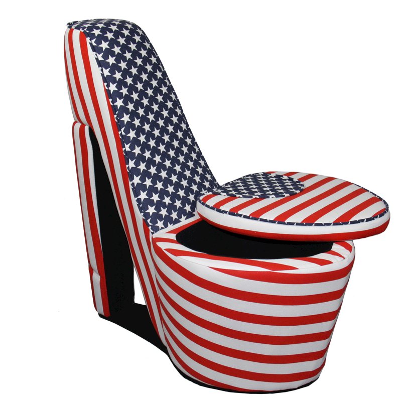 Patriotic Blue Star High Heels Storage Chair. Picture 2