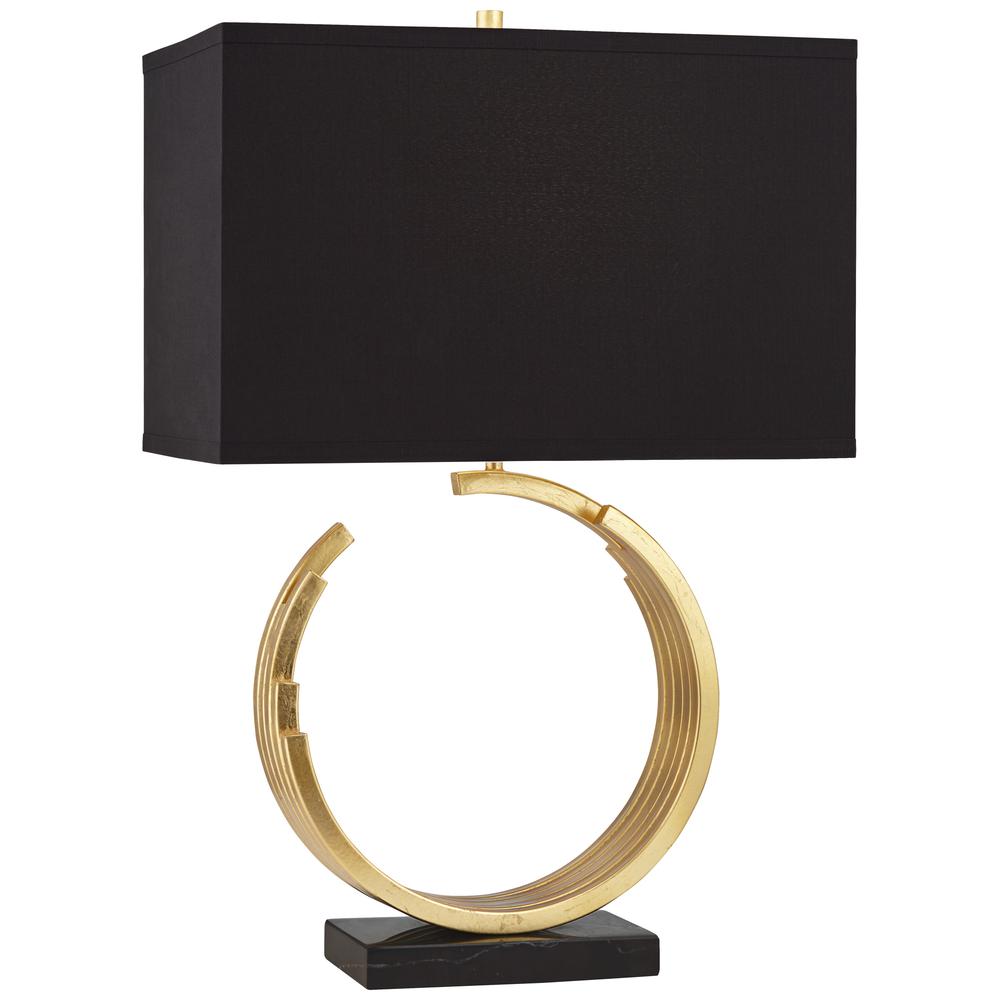 Table lamp Omega gold leaf with black shade. Picture 1
