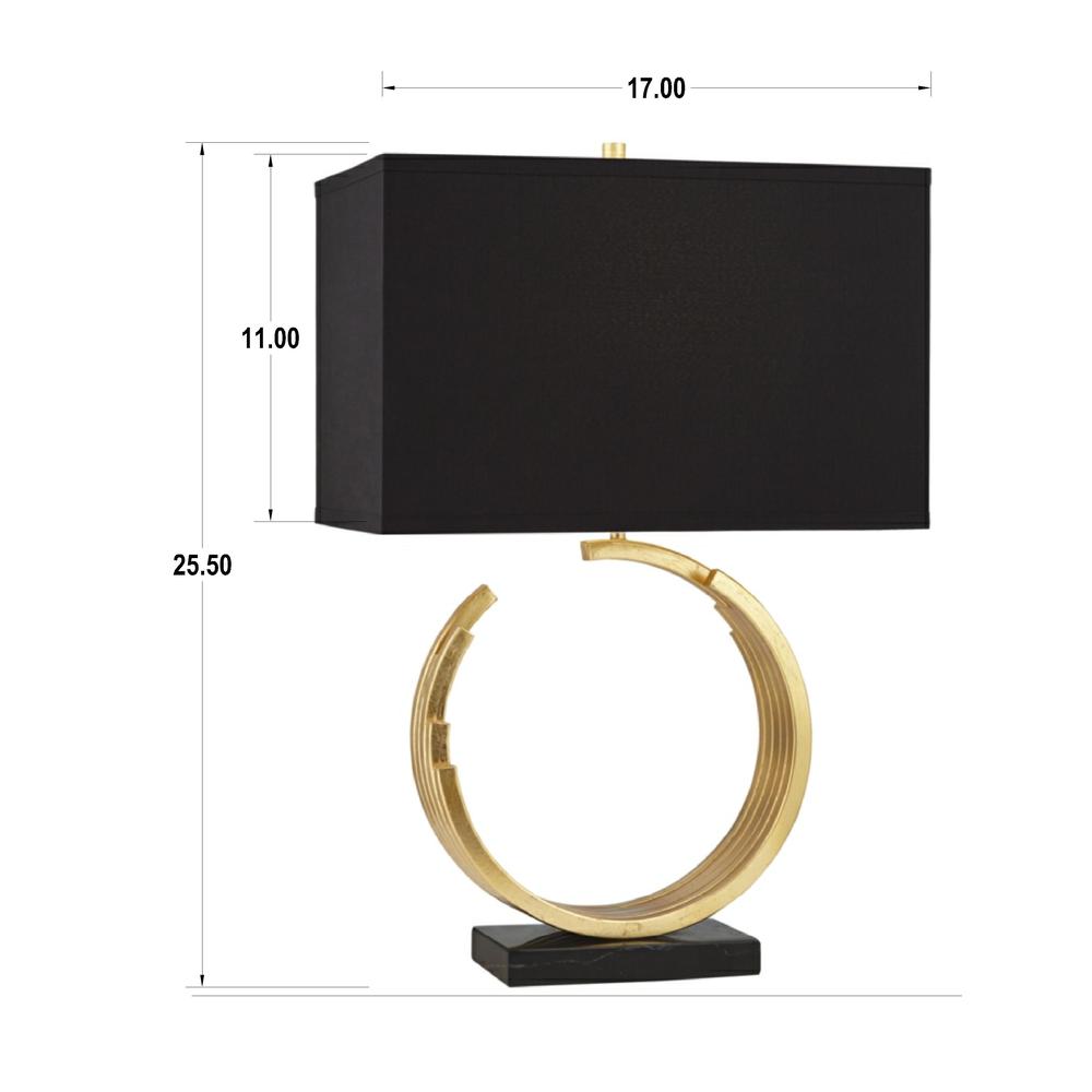Table lamp Omega gold leaf with black shade. Picture 8