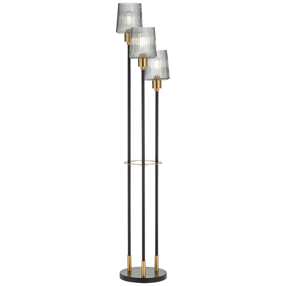 Floor lamp 3 light with smoke glass shade. Picture 3