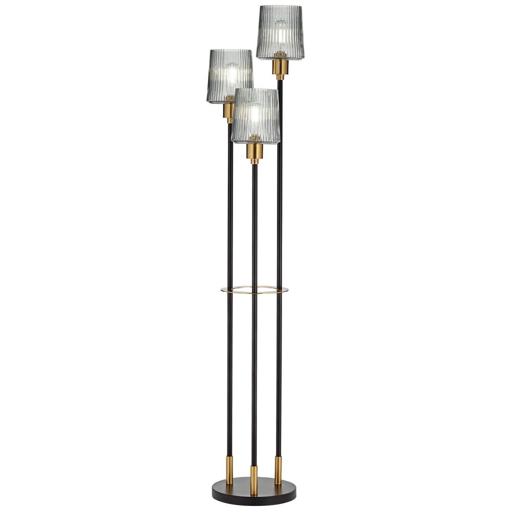 Floor lamp 3 light with smoke glass shade. Picture 9