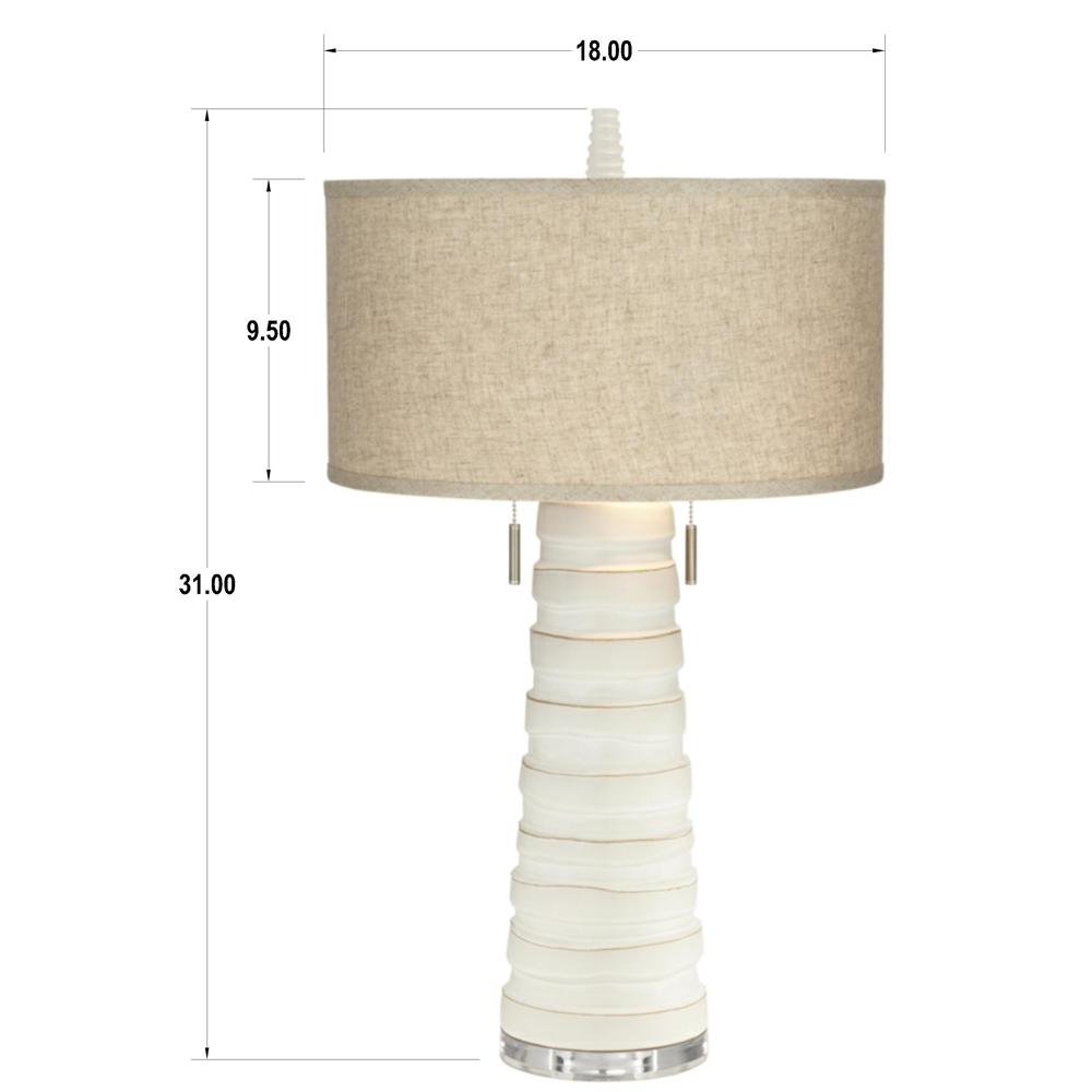 Table lamp Poly white column bisque. Picture 1