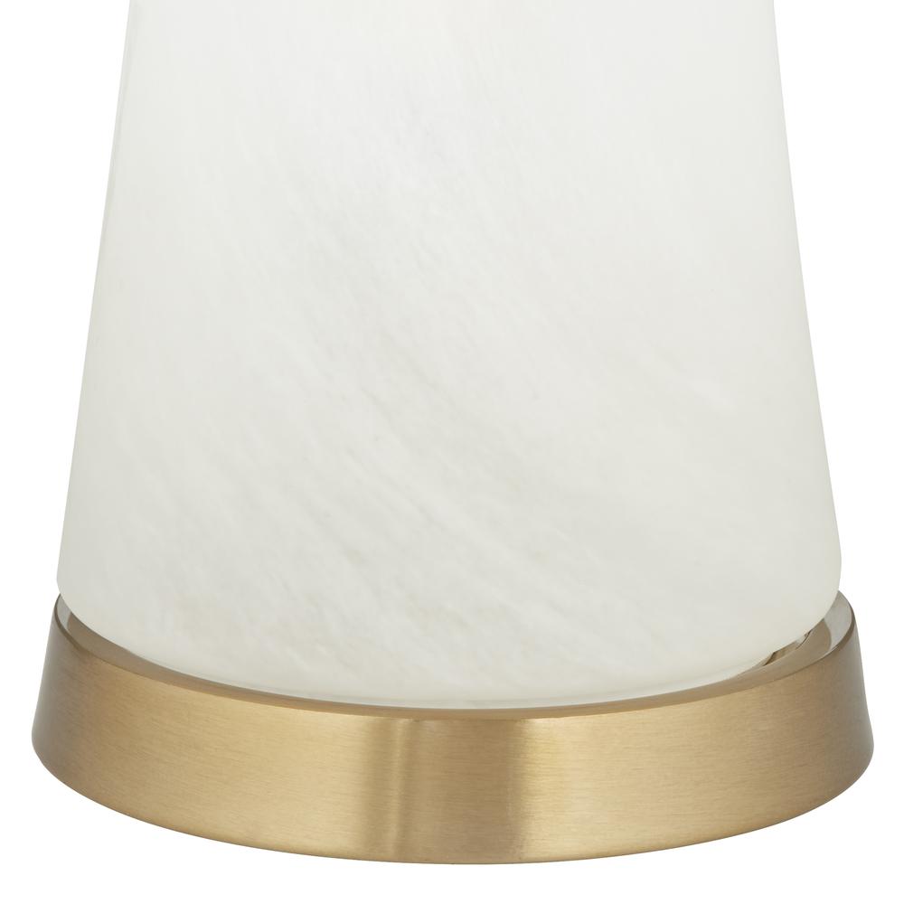 Table lamp Faux alabaster glass with warm brass. Picture 8
