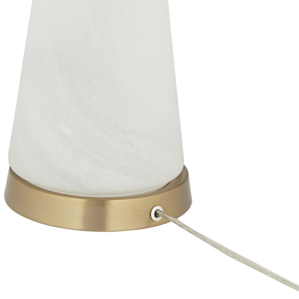 Table lamp Faux alabaster glass with warm brass. Picture 9