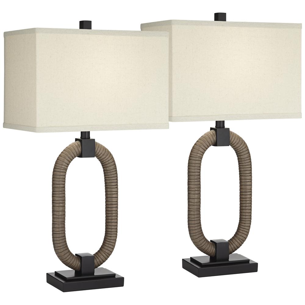 Table lamp Set of 2 poly and metal oval lamp. Picture 2