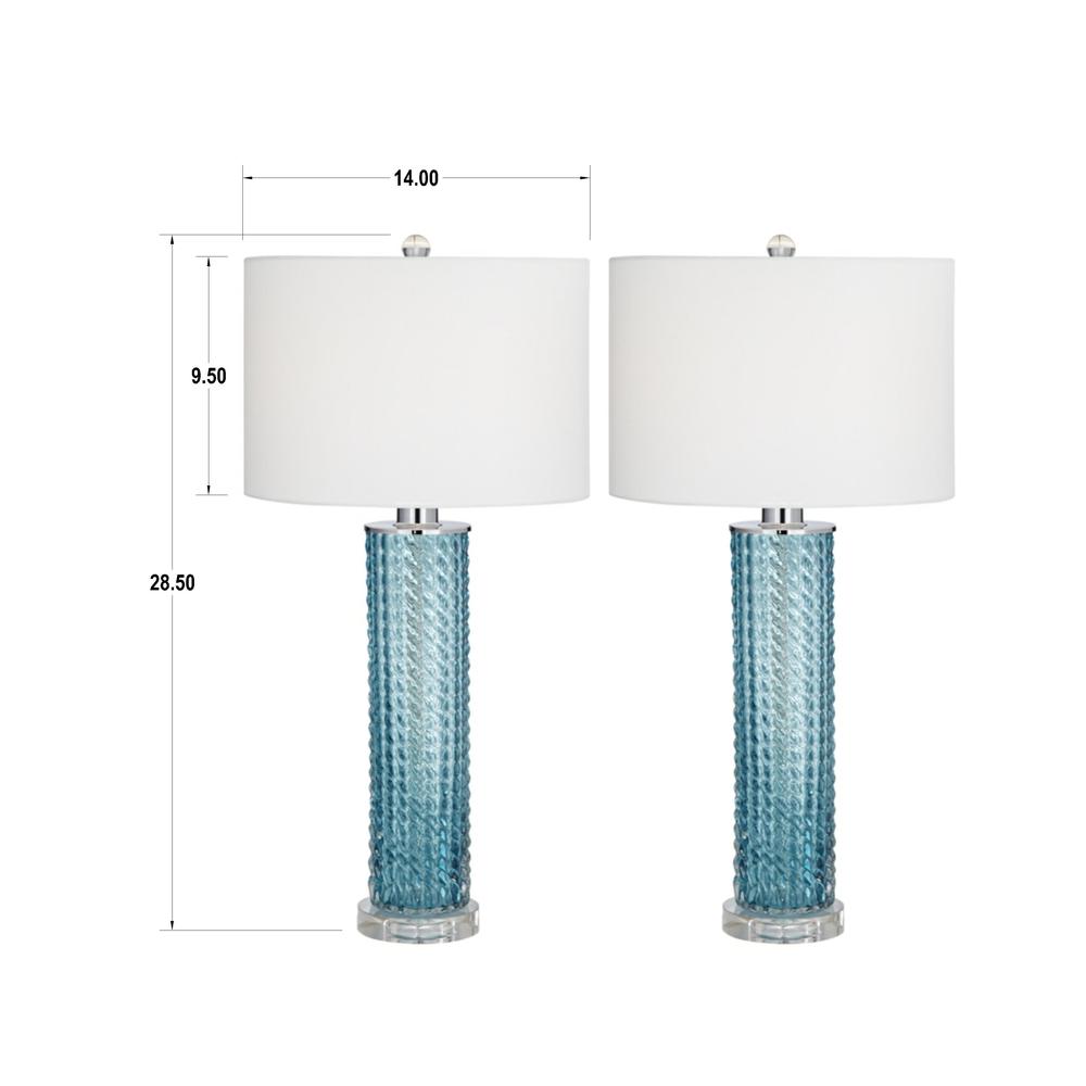 Table lamp Sea Blue Glass & Crystal set of 2. Picture 1