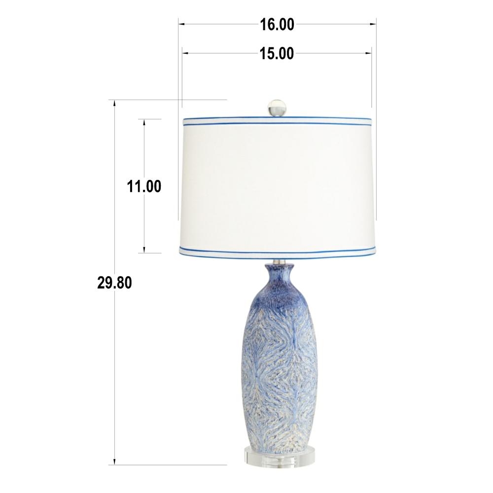 Table lamp Blue and beige ceramic. Picture 1