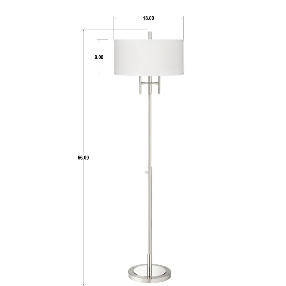 Floor lamp 4 arms polished and matte nickel. Picture 1
