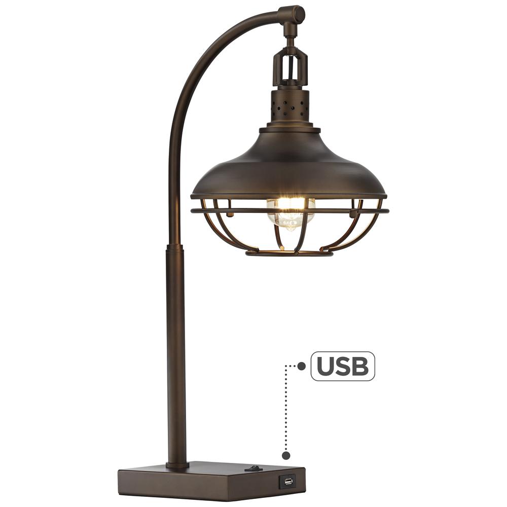 Table lamp Metal basket wire w/usb port. Picture 2