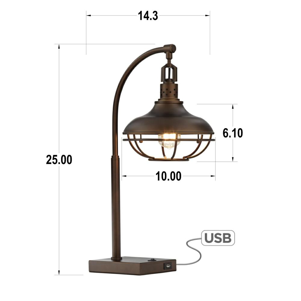 Table lamp Metal basket wire w/usb port. Picture 3