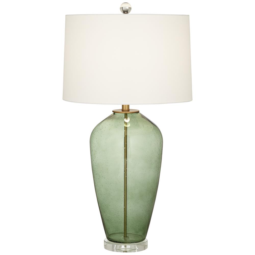 Table lamp Clear green seedy glass lamp. Picture 2