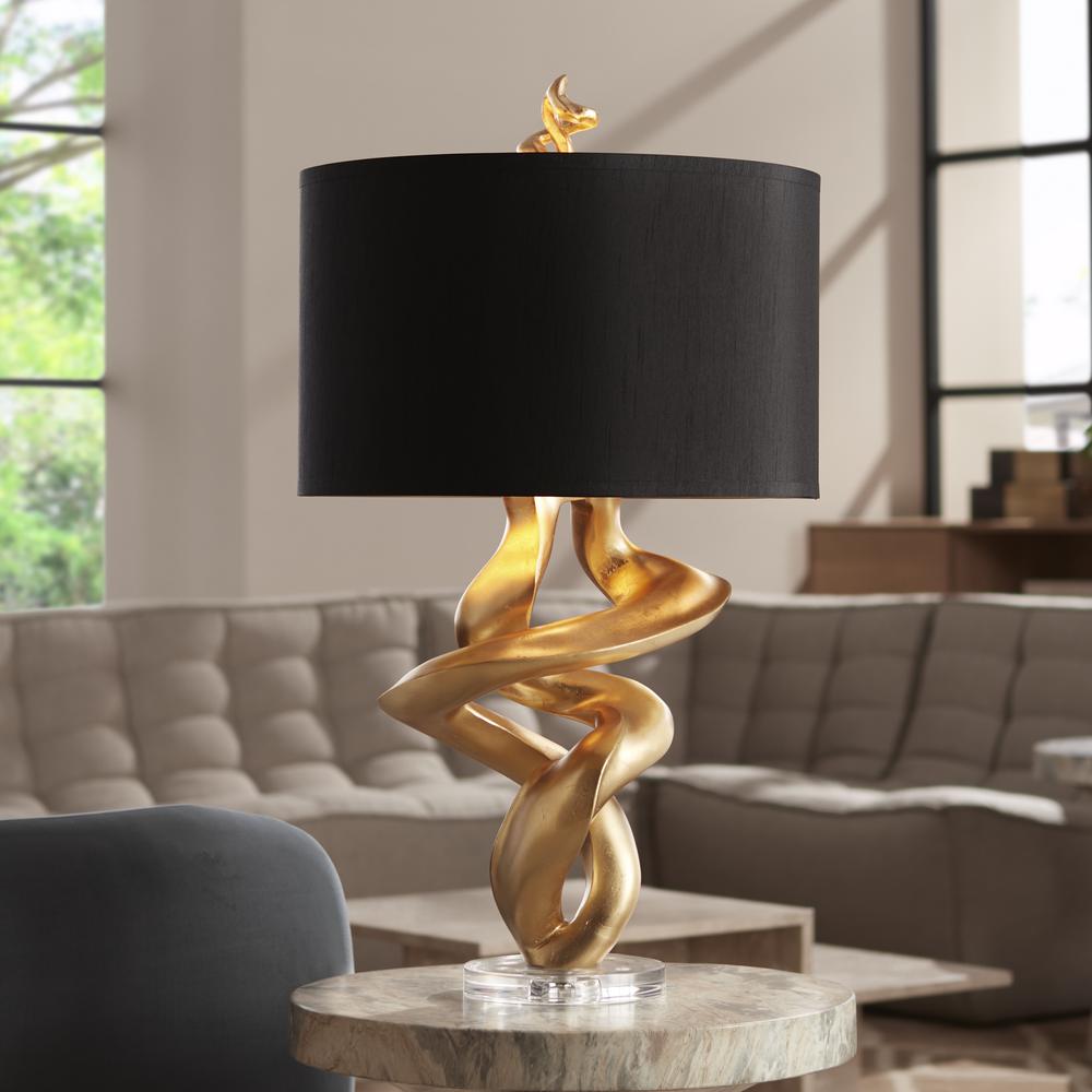 Table lamp Poly twirl in gold. Picture 4