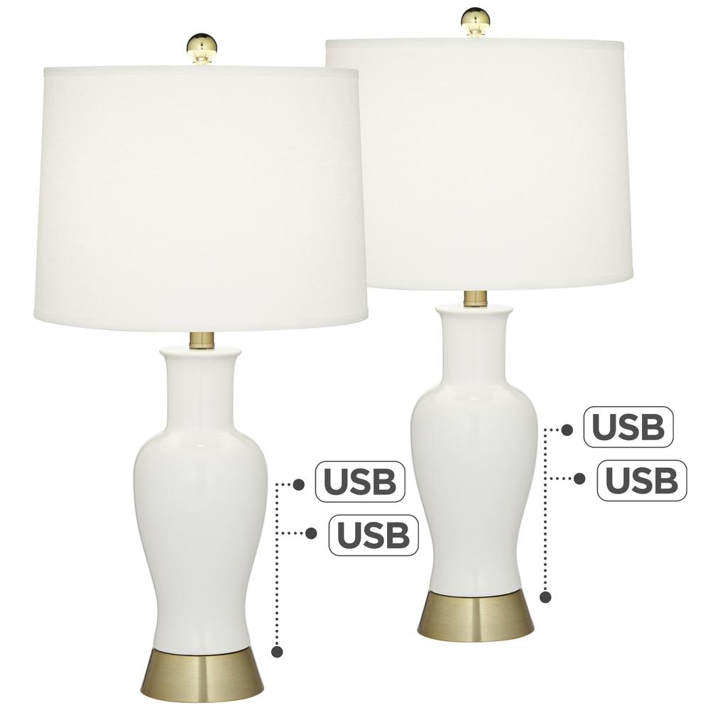 Table lamp Set of 2 26.5" ceramic in almond. Picture 2