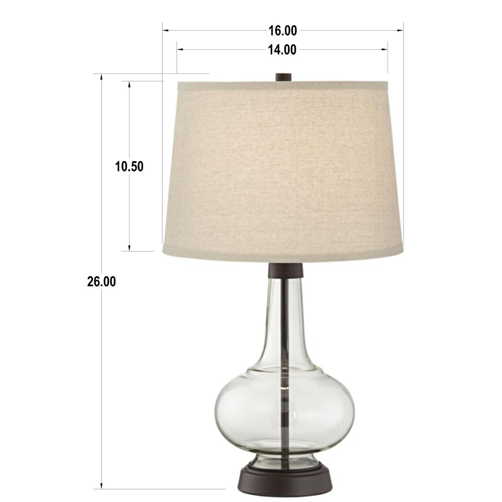 Table lamp 25" clear glass lamp. Picture 1