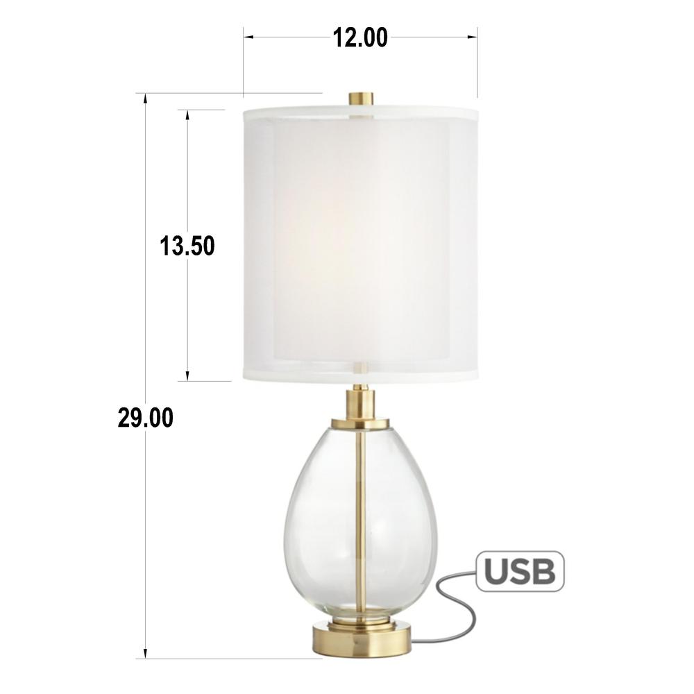Table lamp Simple glass with usb port. Picture 2
