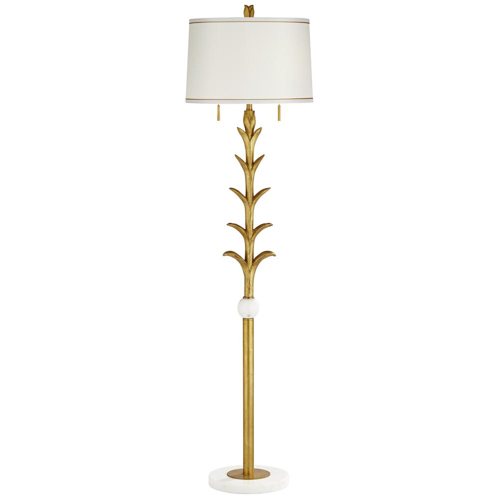 Floor lamp Poly Gold Leaf Leaves and Marble. The main picture.